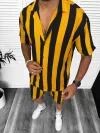 Compleu de vara camasa cu imprimeu + pantaloni galben 13276 79